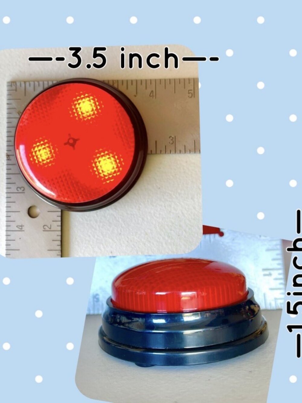 Fun Red Light Up Push Buzzer With Sound! Learning Resources LRNLER3776 Works!